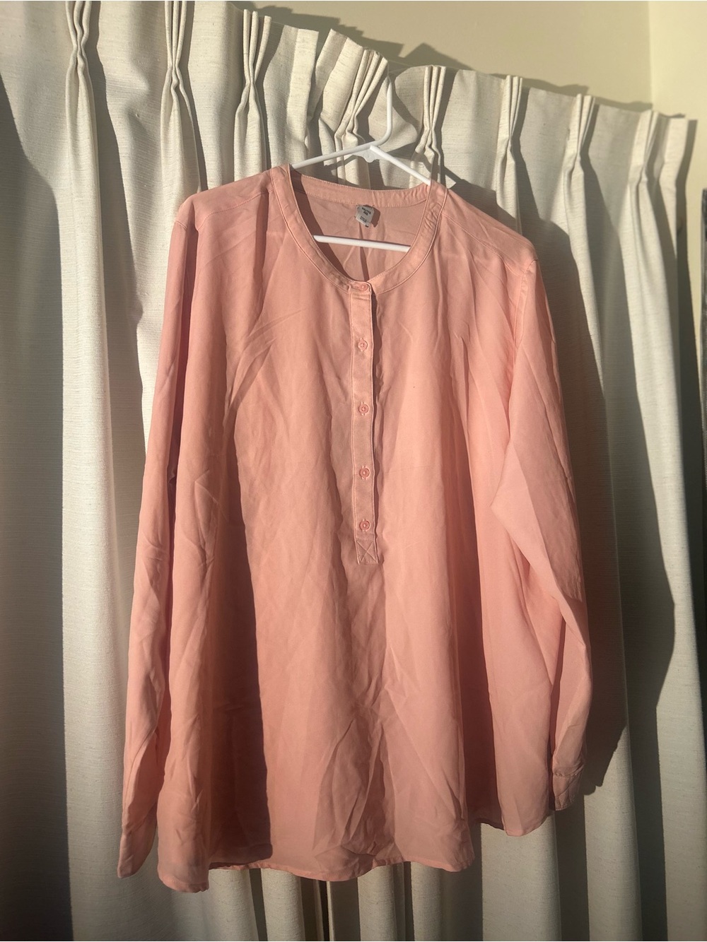 Old Navy Pink Long-Sleeve Henley Top